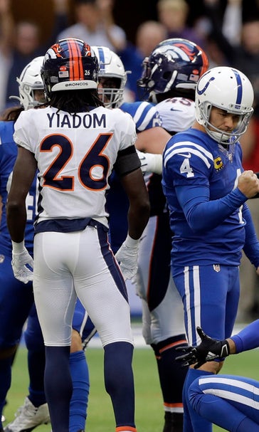 Vinatieri's late field goal lifts Colts to 15-13 victory over Broncos